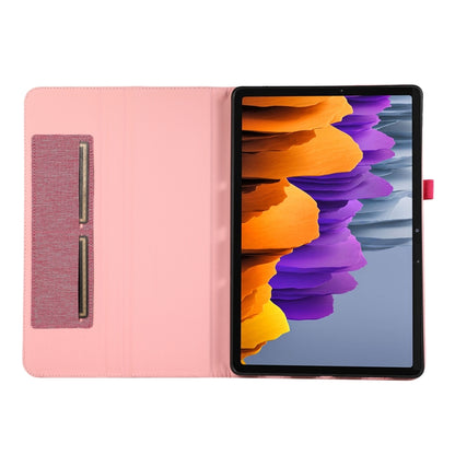 For Samsung Galaxy Tab S9 Horizontal Flip TPU + Fabric PU Leather Tablet Case(Rose Red) - Galaxy Tab S9 Cases by PMC Jewellery | Online Shopping South Africa | PMC Jewellery | Buy Now Pay Later Mobicred