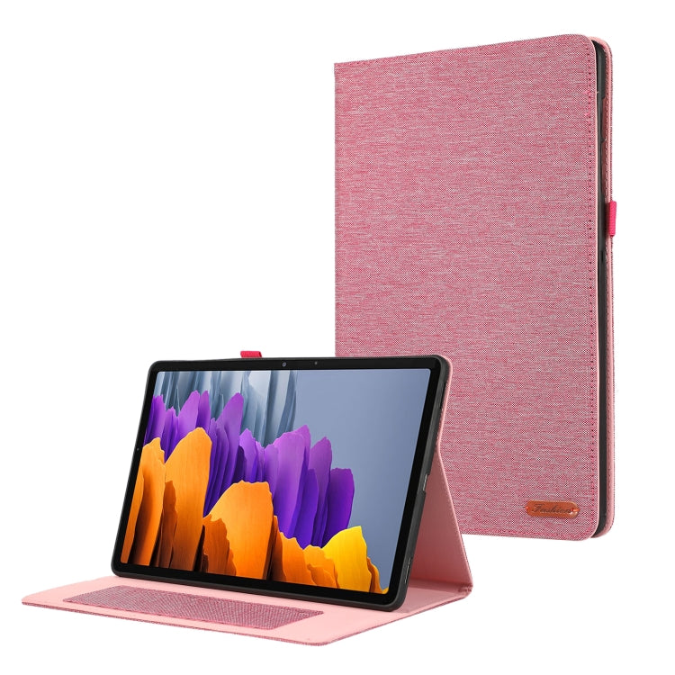 For Samsung Galaxy Tab S9+ / S10+ Horizontal Flip TPU + Fabric PU Leather Tablet Case(Rose Red) - Other Galaxy Tab PC by PMC Jewellery | Online Shopping South Africa | PMC Jewellery | Buy Now Pay Later Mobicred