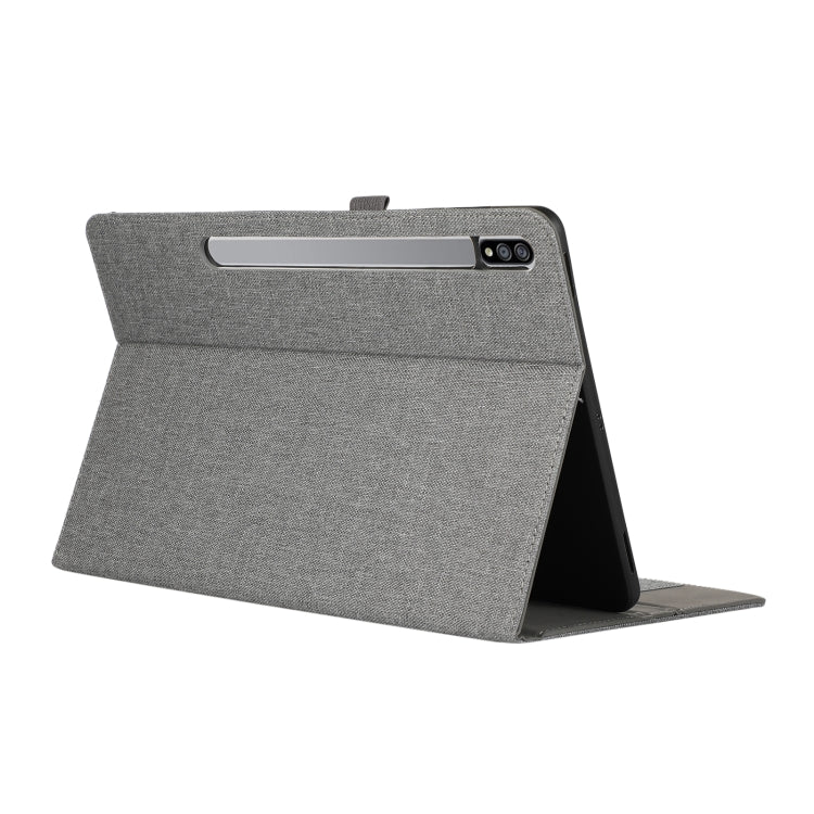 For Samsung Galaxy Tab S10 Ultra Horizontal Flip TPU + Fabric PU Leather Tablet Case(Grey) - Tab S10 Ultra Cases by PMC Jewellery | Online Shopping South Africa | PMC Jewellery | Buy Now Pay Later Mobicred