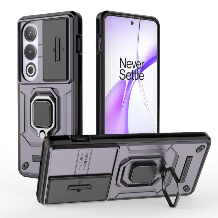 For OnePlus ACE 3V Sliding Camshield TPU + PC Shockproof Phone Case with Holder(Purple) - OnePlus Cases by PMC TechLife | Online Shopping South Africa | PMC TechLife | Buy Now Pay Later Mobicred