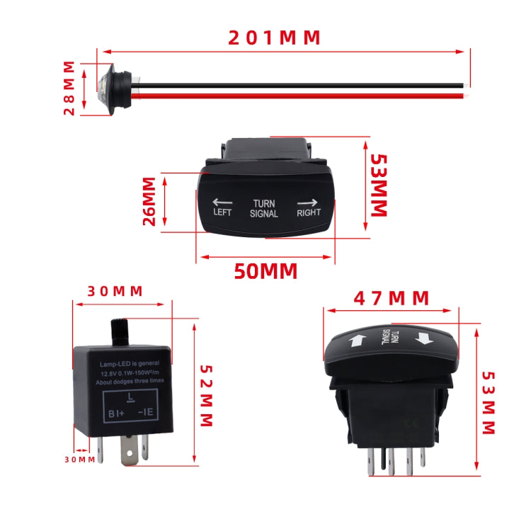 CP-4306 UTV ATU Car Side-by-side Turn Signal Light Kit - Car Light Accessories by PMC Jewellery | Online Shopping South Africa | PMC Jewellery | Buy Now Pay Later Mobicred