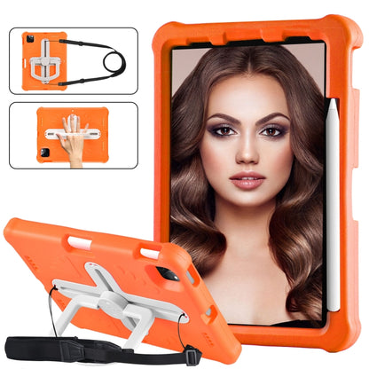 For iPad Pro 11 2024 Shield 360 Rotation Handle EVA Shockproof PC Tablet Case(Orange Beige) - iPad Pro 11 2024 Cases by PMC Jewellery | Online Shopping South Africa | PMC Jewellery | Buy Now Pay Later Mobicred