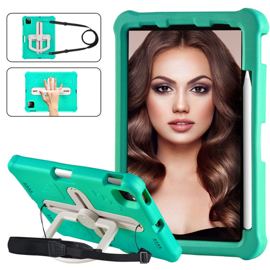 For iPad Air 11 2024  / 2025 Shield 360 Rotation Handle EVA Shockproof PC Tablet Case(Mint Green Beige) - iPad Air 11 2025 / 2024 Cases by PMC Jewellery | Online Shopping South Africa | PMC Jewellery | Buy Now Pay Later Mobicred