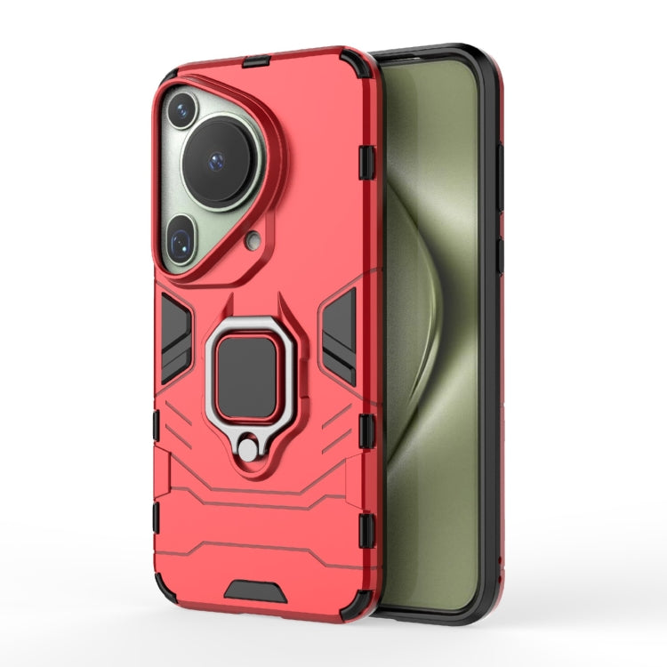 For Huawei Pura 70 Ultra Shockproof PC + TPU Holder Phone Case(Red) - Huawei Cases by PMC Jewellery | Online Shopping South Africa | PMC Jewellery | Buy Now Pay Later Mobicred