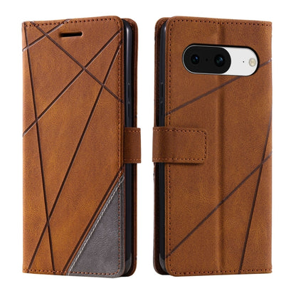 For Google Pixel 9 Skin Feel Splicing Leather Phone Case(Brown) - Google Cases by PMC Jewellery | Online Shopping South Africa | PMC Jewellery | Buy Now Pay Later Mobicred