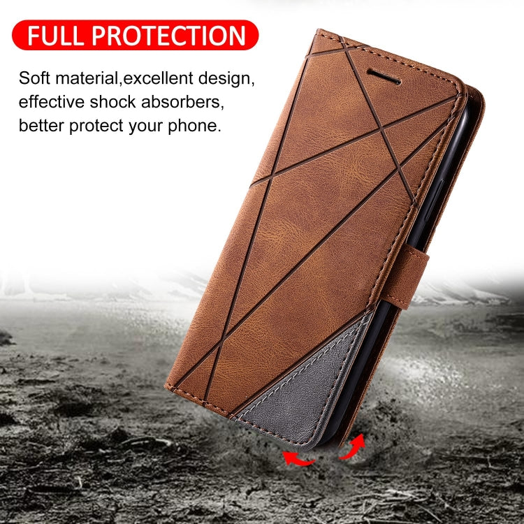 For Google Pixel 9 Skin Feel Splicing Leather Phone Case(Brown) - Google Cases by PMC Jewellery | Online Shopping South Africa | PMC Jewellery | Buy Now Pay Later Mobicred