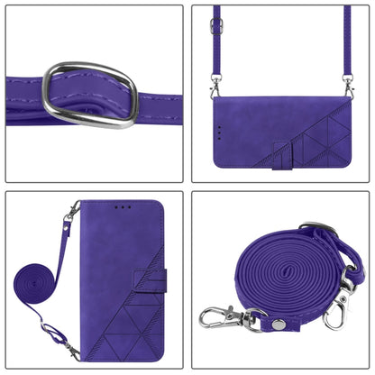 For Huawei Pura 70 Crossbody 3D Embossed Flip Leather Phone Case(Purple) - Huawei Cases by PMC Jewellery | Online Shopping South Africa | PMC Jewellery | Buy Now Pay Later Mobicred