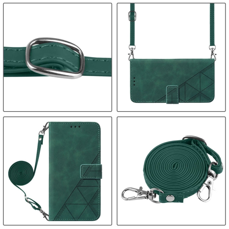 For Huawei Pura 70 Crossbody 3D Embossed Flip Leather Phone Case(Dark Green) - Huawei Cases by PMC Jewellery | Online Shopping South Africa | PMC Jewellery | Buy Now Pay Later Mobicred