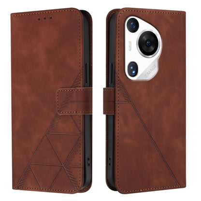 For Huawei Pura 70 Pro Crossbody 3D Embossed Flip Leather Phone Case(Brown) - Huawei Cases by PMC Jewellery | Online Shopping South Africa | PMC Jewellery | Buy Now Pay Later Mobicred