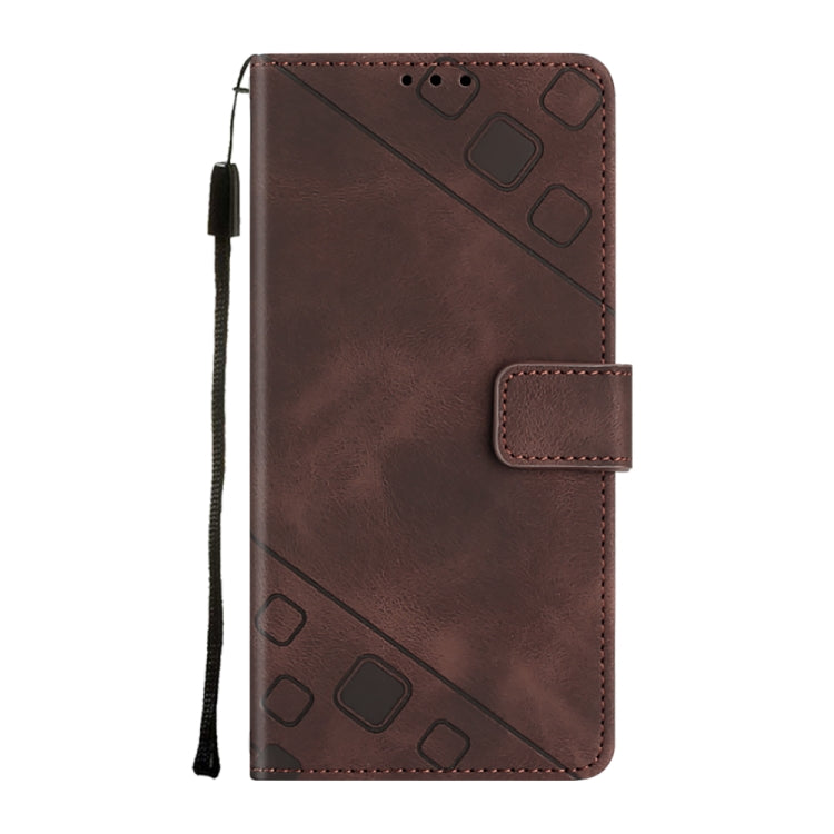 For Google Pixel 9 Pro XL Skin-feel Embossed Leather Phone Case(Brown) - Google Cases by PMC Jewellery | Online Shopping South Africa | PMC Jewellery | Buy Now Pay Later Mobicred