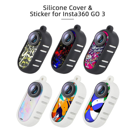 For Insta360 GO 3 Sunnylife Cooling Silicone Case Stickers Skin Wrap Lens Cover with Neck Strap(Black) - Case & Bags by Sunnylife | Online Shopping South Africa | PMC Jewellery | Buy Now Pay Later Mobicred