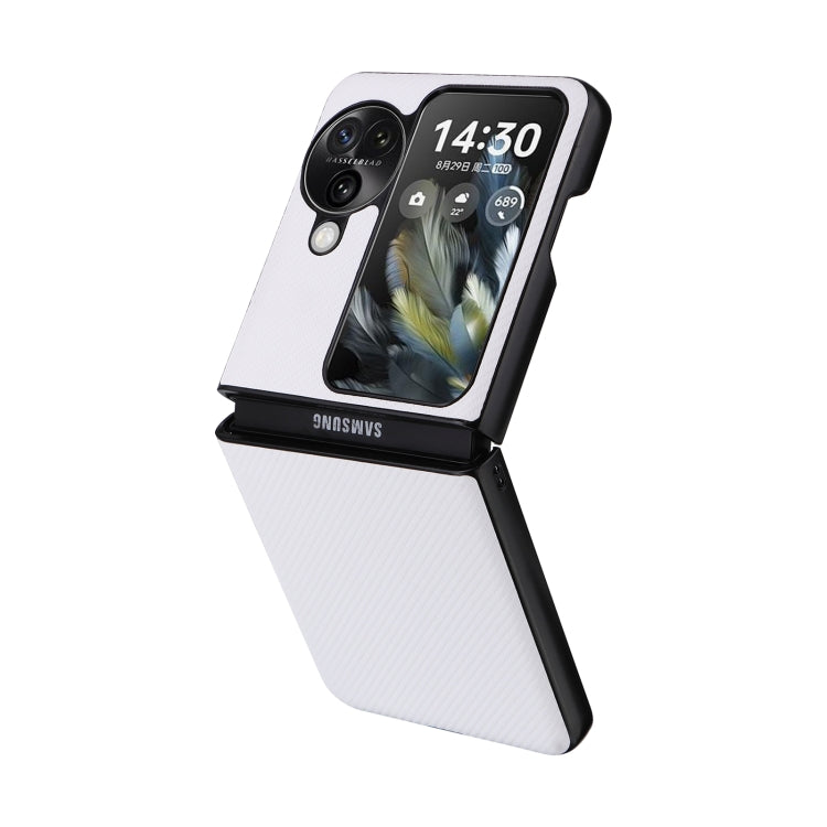 For OPPO Find N3 Flip PU Leather PC Phone Case(White) - Find N3 Flip Cases by PMC Jewellery | Online Shopping South Africa | PMC Jewellery | Buy Now Pay Later Mobicred