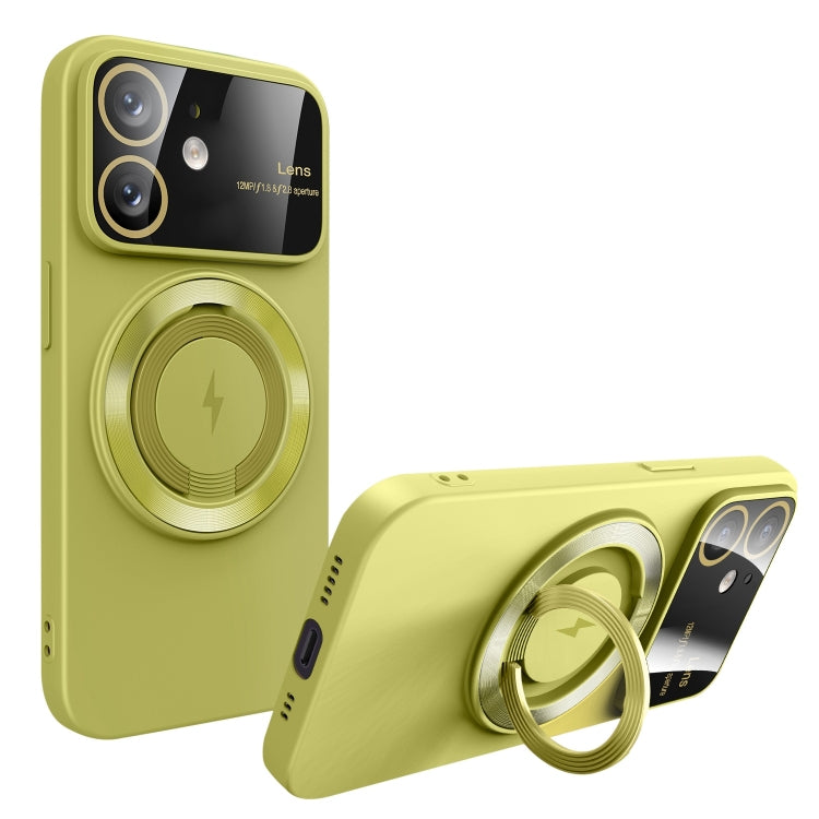 For iPhone 11 Large Window MagSafe Magnetic Holder Phone Case(Avocado Green) - free shipping - PMC TechLife - Order now!