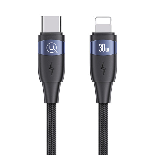 USAMS US-SJ635 U85 2m Type-C to 8 Pin PD30W Aluminum Alloy Fast Charging & Data Cable(Black) - 2 in 1 Cable by USAMS | Online Shopping South Africa | PMC Jewellery | Buy Now Pay Later Mobicred