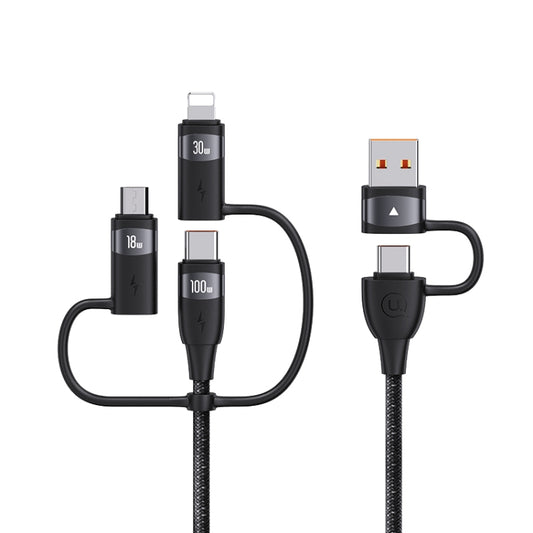 USAMS US-SJ646 U85 2m PD100W 6 in 1 Alloy Multifunctional Fast Charging Cable(Black) - Multifunction Cable by USAMS | Online Shopping South Africa | PMC Jewellery | Buy Now Pay Later Mobicred