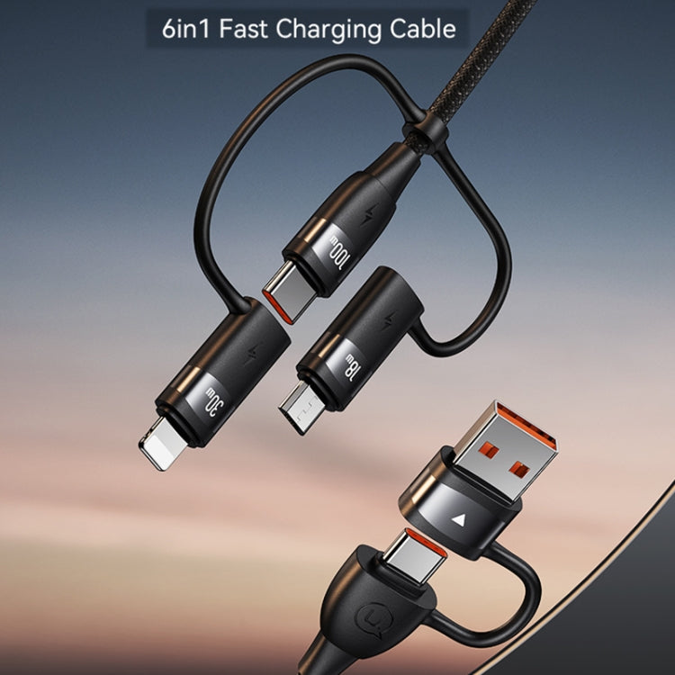 USAMS US-SJ646 U85 2m PD100W 6 in 1 Alloy Multifunctional Fast Charging Cable(Purple) - Multifunction Cable by USAMS | Online Shopping South Africa | PMC Jewellery | Buy Now Pay Later Mobicred