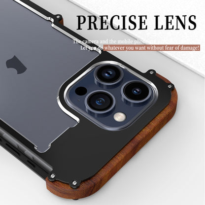 For iPhone 15 Pro R-JUST Ironwood Generation Metal + Wood Phone Case - iPhone 15 Pro Cases by R-JUST | Online Shopping South Africa | PMC Jewellery