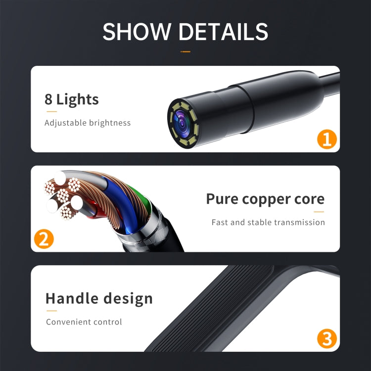 P200 8mm Front Lenses Detachable Industrial Pipeline Endoscope with 4.3 inch Screen, Spec:3m Soft Tube -  by PMC Jewellery | Online Shopping South Africa | PMC Jewellery | Buy Now Pay Later Mobicred