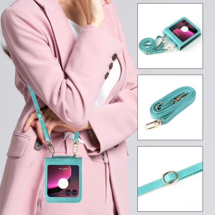 For Motorola Razr 40 Ultra Crossbody Card Slot Leather Phone Case(Mint Green) - Motorola Cases by PMC Jewellery | Online Shopping South Africa | PMC Jewellery | Buy Now Pay Later Mobicred