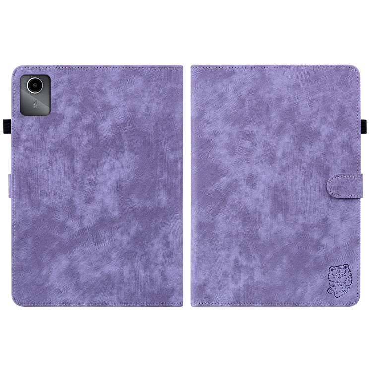 For Lenovo Tab M11/Xiaoxin Pad 11 2024 Tiger Pattern Flip Leather Tablet Case(Purple) - Lenovo by PMC Jewellery | Online Shopping South Africa | PMC Jewellery | Buy Now Pay Later Mobicred