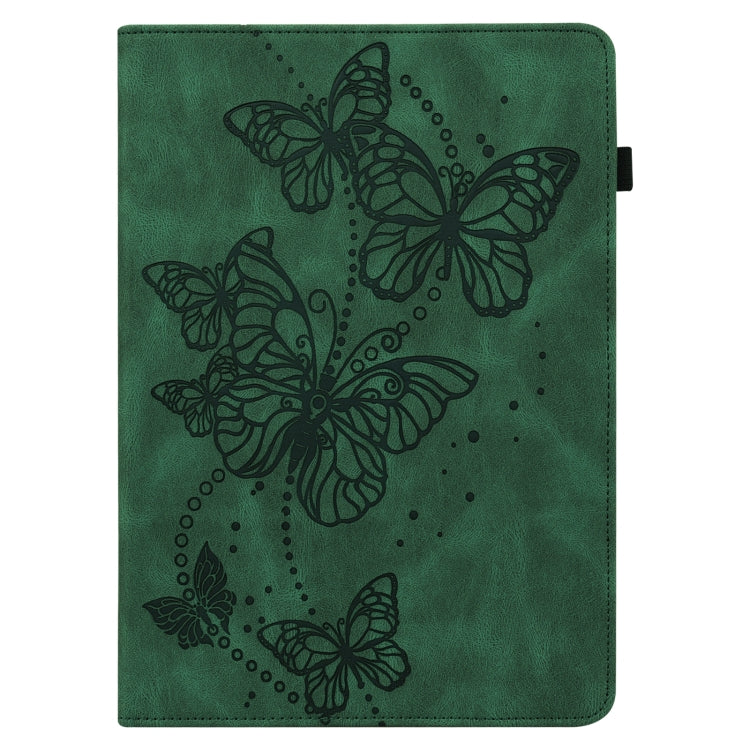 For Samsung Galaxy Tab S9 Embossed Butterfly Pattern Horizontal Flip Leather Tablet Case(Green) - Galaxy Tab S9 Cases by PMC Jewellery | Online Shopping South Africa | PMC Jewellery | Buy Now Pay Later Mobicred