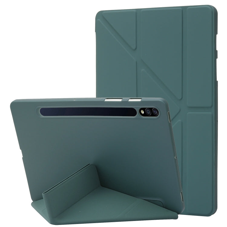 For Samsung Galaxy Tab S9 Deformation Silicone Leather Tablet Case(Dark Green) - Galaxy Tab S9 Cases by PMC Jewellery | Online Shopping South Africa | PMC Jewellery | Buy Now Pay Later Mobicred