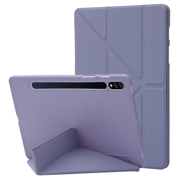 For Samsung Galaxy Tab S9 Deformation Silicone Leather Tablet Case(Lavender) - Galaxy Tab S9 Cases by PMC Jewellery | Online Shopping South Africa | PMC Jewellery | Buy Now Pay Later Mobicred