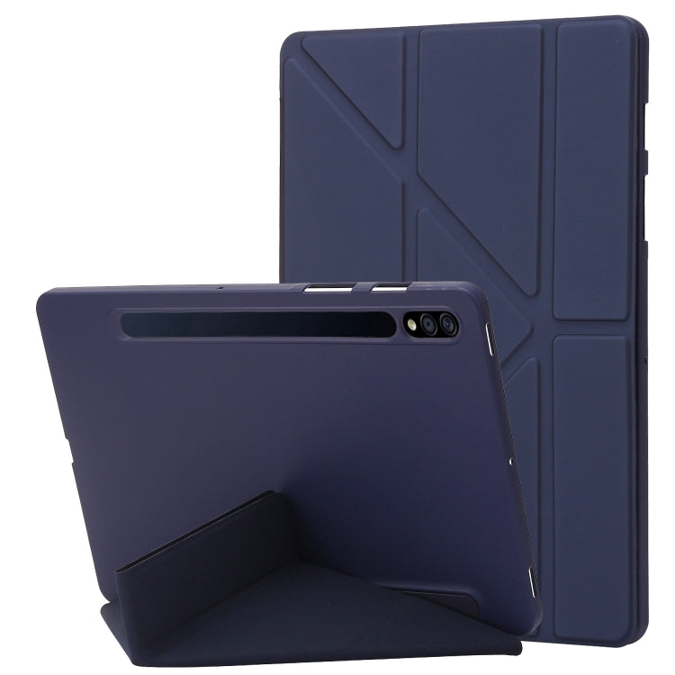 For Samsung Galaxy Tab S9 Deformation Silicone Leather Tablet Case(Dark Blue) - Galaxy Tab S9 Cases by PMC Jewellery | Online Shopping South Africa | PMC Jewellery | Buy Now Pay Later Mobicred