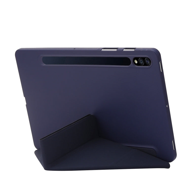 For Samsung Galaxy Tab S9 Deformation Silicone Leather Tablet Case(Dark Blue) - Galaxy Tab S9 Cases by PMC Jewellery | Online Shopping South Africa | PMC Jewellery | Buy Now Pay Later Mobicred