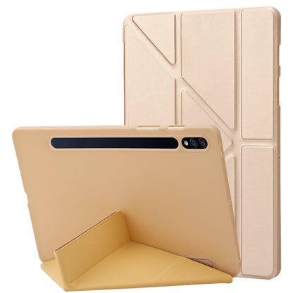 For Samsung Galaxy Tab S10+ / S9+ Deformation Silicone Leather Tablet Case(Gold) - Galaxy Tab S9+ Cases by PMC Jewellery | Online Shopping South Africa | PMC Jewellery | Buy Now Pay Later Mobicred