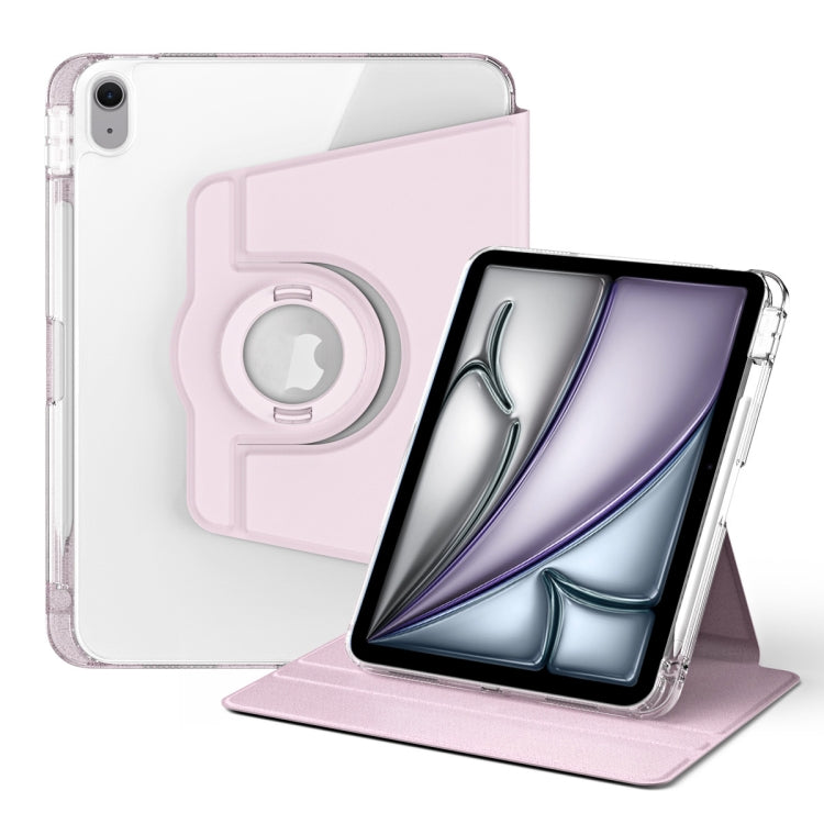 For iPad Air 11 2024 360 Rotation Detachable Clear Acrylic Leather Tablet Case(Pink) - iPad Air 11 2024 Cases by PMC Jewellery | Online Shopping South Africa | PMC Jewellery | Buy Now Pay Later Mobicred