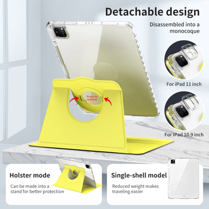 For iPad Pro 13 2024 360 Rotation Detachable Clear Acrylic Leather Tablet Case(Yellow) - iPad Pro 13 2024 Cases by PMC Jewellery | Online Shopping South Africa | PMC Jewellery | Buy Now Pay Later Mobicred