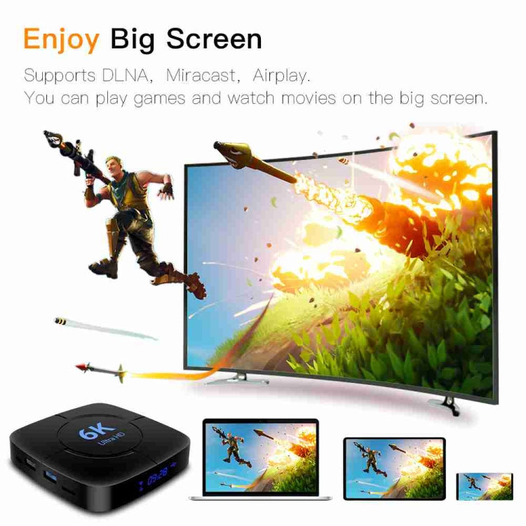 6K Ultra HD Android 12.0 Smart TV Box with Remote Control, 4GB+64GB, Allwinner H616 1.5GHZ Quad-Core(EU Plug) - Others by PMC Jewellery | Online Shopping South Africa | PMC Jewellery