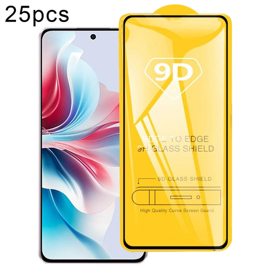 For OPPO Reno11 F / F25 Pro 25pcs 9D Full Glue Screen Tempered Glass Film - Reno11 F Tempered Glass by PMC Jewellery | Online Shopping South Africa | PMC Jewellery | Buy Now Pay Later Mobicred