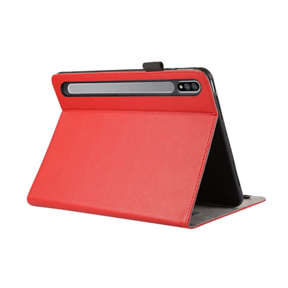 For Samsung Galaxy Tab S9 / S8 / S7 Litchi Texture Leather Sucker Tablet Case(Red) - Other Galaxy Tab PC by PMC Jewellery | Online Shopping South Africa | PMC Jewellery | Buy Now Pay Later Mobicred