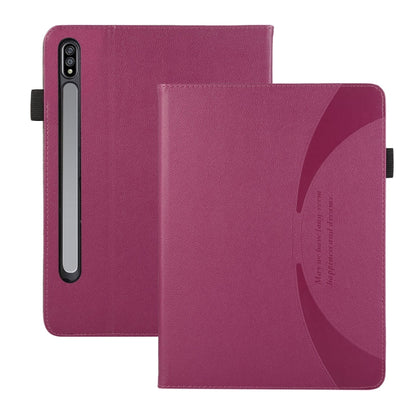 For Samsung Galaxy Tab S9 / S8 / S7 Litchi Texture Leather Sucker Tablet Case(Purple) - Other Galaxy Tab PC by PMC Jewellery | Online Shopping South Africa | PMC Jewellery | Buy Now Pay Later Mobicred