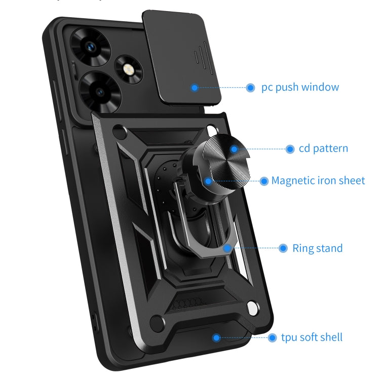 For Infinix Hot 30 Sliding Camera Cover Design TPU+PC Phone Case(Silver) - Infinix Cases by PMC TechLife | Online Shopping South Africa | PMC TechLife | Buy Now Pay Later Mobicred