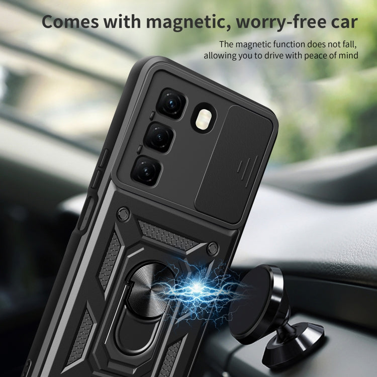 For Infinix Hot 50 4G Sliding Camera Cover Design TPU+PC Phone Case(Blue) - free shipping - PMC TechLife - Order now!