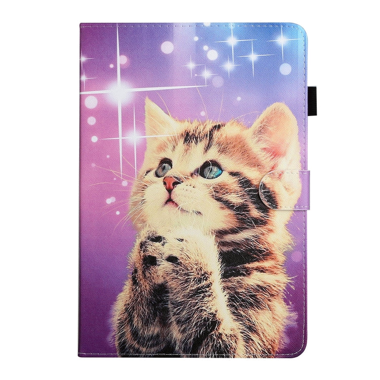 For 8 inch Universal Tablet PC Colored Drawing Pattern Horizontal Flip PU Leather Case with Holder & Card Slot(Starry Cat) - 8 inch by PMC TechLife | Online Shopping South Africa | PMC TechLife | Buy Now Pay Later Mobicred