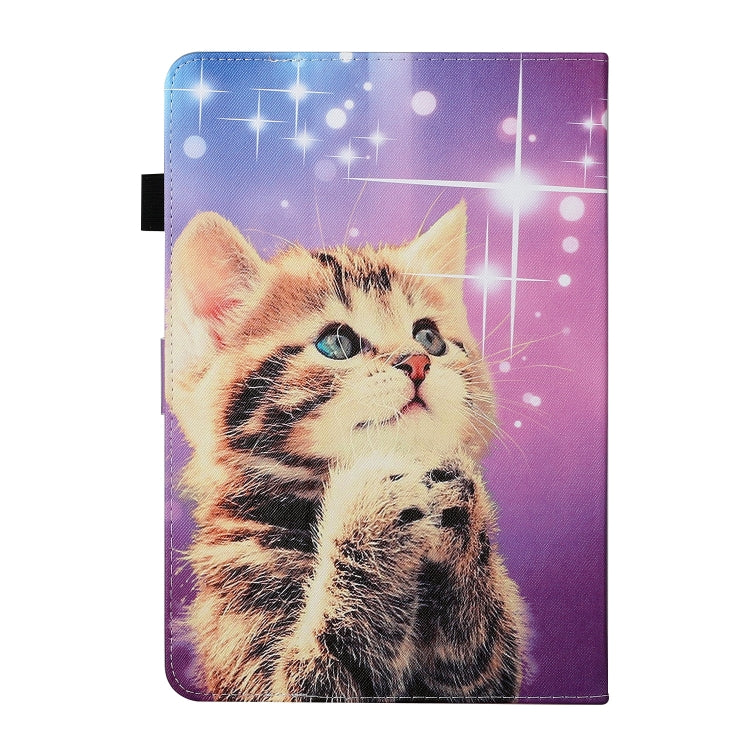 For 8 inch Universal Tablet PC Colored Drawing Pattern Horizontal Flip PU Leather Case with Holder & Card Slot(Starry Cat) - 8 inch by PMC TechLife | Online Shopping South Africa | PMC TechLife | Buy Now Pay Later Mobicred