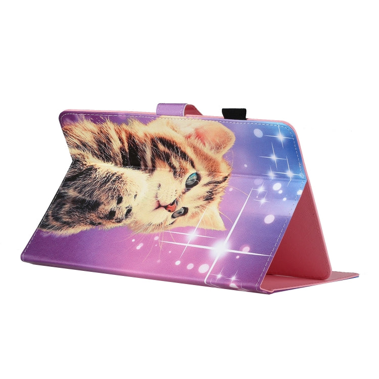 For 8 inch Universal Tablet PC Colored Drawing Pattern Horizontal Flip PU Leather Case with Holder & Card Slot(Starry Cat) - 8 inch by PMC TechLife | Online Shopping South Africa | PMC TechLife | Buy Now Pay Later Mobicred