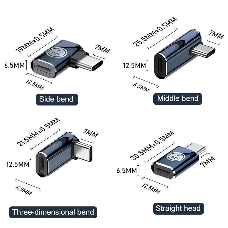 8 Pin to USB-C / Type-C Male Adapter Supports Charging & Data Transmission, Style:Side Bend - Converter & Adapter by PMC Jewellery | Online Shopping South Africa | PMC Jewellery | Buy Now Pay Later Mobicred