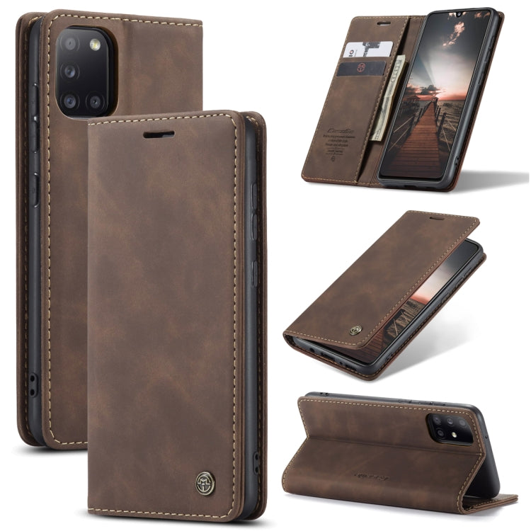 For Samsung Galaxy A31 CaseMe-013 Multifunctional Retro Frosted Horizontal Flip Leather Case with Card Slot & Holder & Wallet(Coffee) - Galaxy Phone Cases by CaseMe | Online Shopping South Africa | PMC Jewellery | Buy Now Pay Later Mobicred