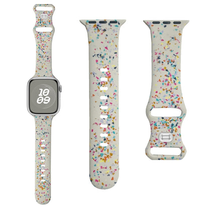 For Apple Watch Serie 3 38mm Floral Silicone Watch Band(Starlight) - Watch Bands by PMC Jewellery | Online Shopping South Africa | PMC Jewellery