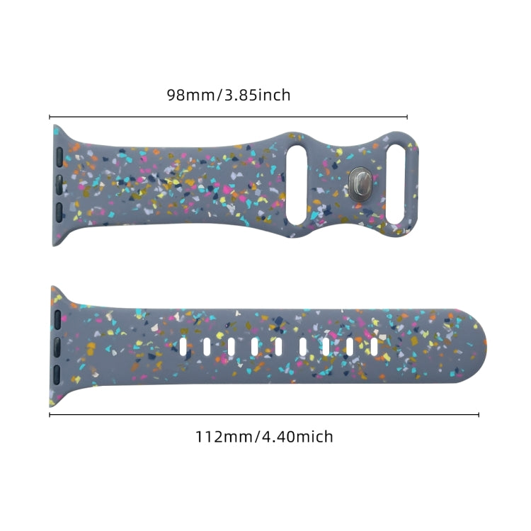 For Apple Watch Serie 3 42mm Floral Silicone Watch Band(Grey) - Watch Bands by PMC Jewellery | Online Shopping South Africa | PMC Jewellery