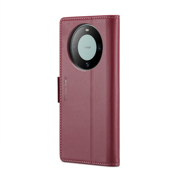 For Huawei Mate 60 Pro / 60 Pro+ CaseMe 023 Butterfly Buckle Litchi Texture RFID Anti-theft Leather Phone Case(Wine Red) - Huawei Cases by CaseMe | Online Shopping South Africa | PMC Jewellery | Buy Now Pay Later Mobicred