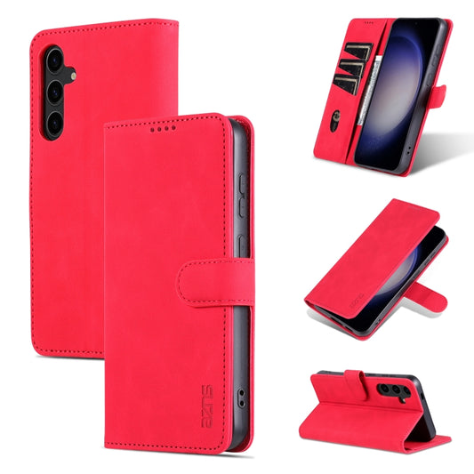 For Samsung Galaxy S24 5G AZNS Skin Feel Calf Texture Flip Leather Phone Case(Red) - Galaxy S24 5G Cases by AZNS | Online Shopping South Africa | PMC Jewellery | Buy Now Pay Later Mobicred