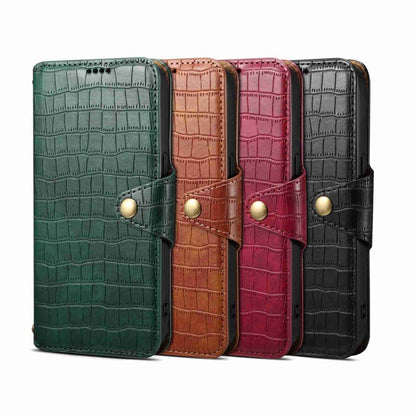 For iPhone 16 Plus Denior Crocodile Texture Oil Edge Leather Phone Case(Green) - iPhone 16 Plus Cases by Denior | Online Shopping South Africa | PMC Jewellery | Buy Now Pay Later Mobicred