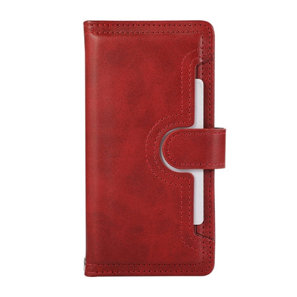 For iPhone 16 Wristband Card Slot Leather Phone Case(Red) - iPhone 16 Cases by PMC Jewellery | Online Shopping South Africa | PMC Jewellery | Buy Now Pay Later Mobicred