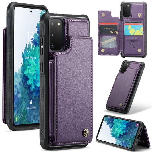 For Samsung Galaxy S20 FE CaseMe C22 Card Slots Holder RFID Anti-theft Phone Case(Purple) - Galaxy S20 FE Cases by CaseMe | Online Shopping South Africa | PMC Jewellery | Buy Now Pay Later Mobicred